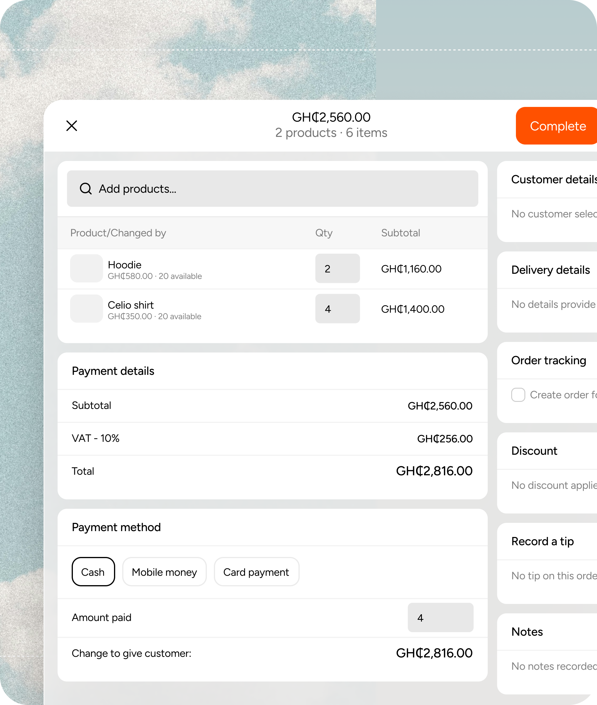 Simplified sales & order tracking